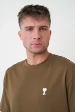 Ami Paris 'White Heart' Embroidered T-Shirt – Bild 6