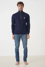 Moncler Half-Zip Logo Patch Trui – Bild 8