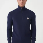 Moncler Half-Zip Logo Patch Trui