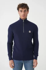 Moncler Half-Zip Logo Patch Trui
