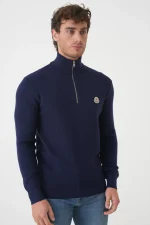 Moncler Half-Zip Logo Patch Trui – Bild 3