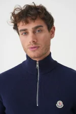 Moncler Half-Zip Logo Patch Trui – Bild 4