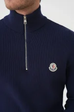 Moncler Half-Zip Logo Patch Trui – Bild 5