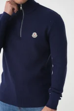 Moncler Half-Zip Logo Patch Trui – Bild 6