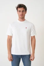 Ami Paris 'Red Heart' Embroidered T-Shirt